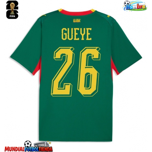 Camiseta Senegal Pape Gueye #26 Segunda Equipación Replica Mundial 2026 mangas cortas